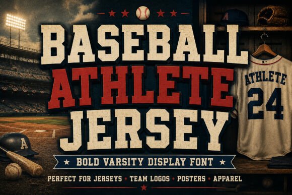 Baseball Athlete Jersey for Bold Web Typography