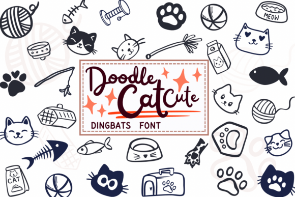 Doodle Cat Cute Dingbats Font for Creative Campaigns