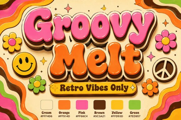 Groovy Melt: A Psychedelic Display Font for Modern Editorial Design