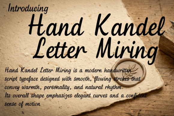 Hand Kandel Letter Miring Script Font for Handmade Creations