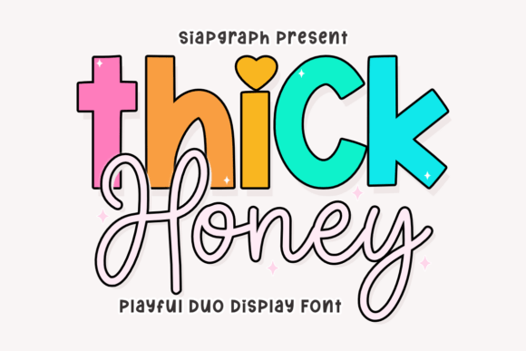 Thick Honey Duo: A Playful Font for Sweet Branding